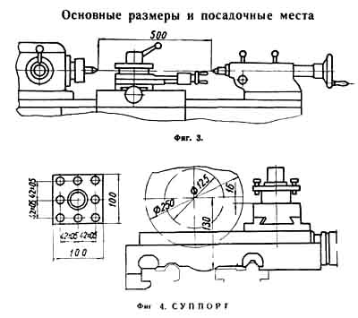 1І611П Габаритні розміри робочого простору токарно-гвинторізного верстата